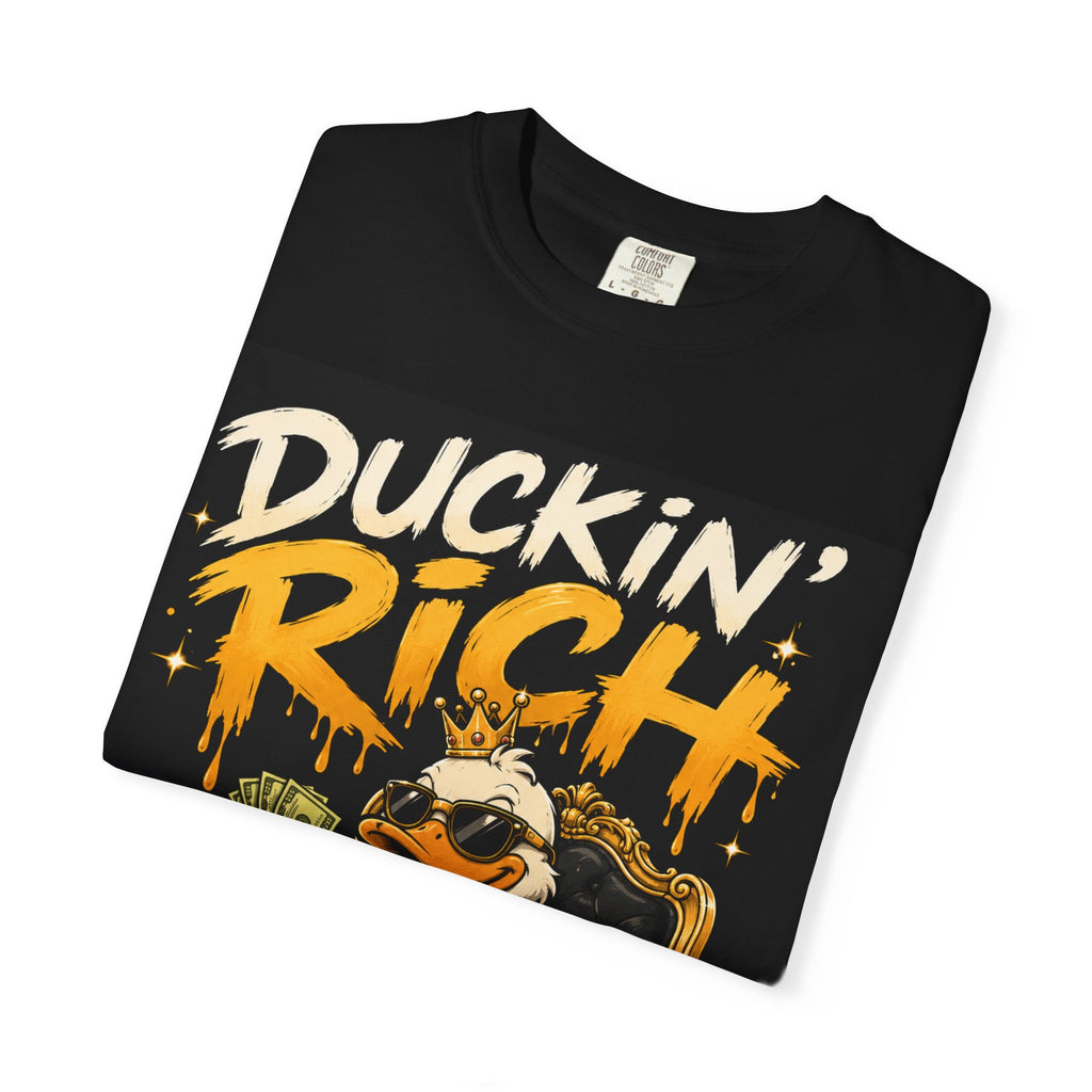 Duckin' Rich Duck Graphic T-Shirt — Funny Money Cartoon Tee
