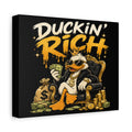 Duckin' Rich Canvas Art - Funny Wealthy Duck Wall Decor
