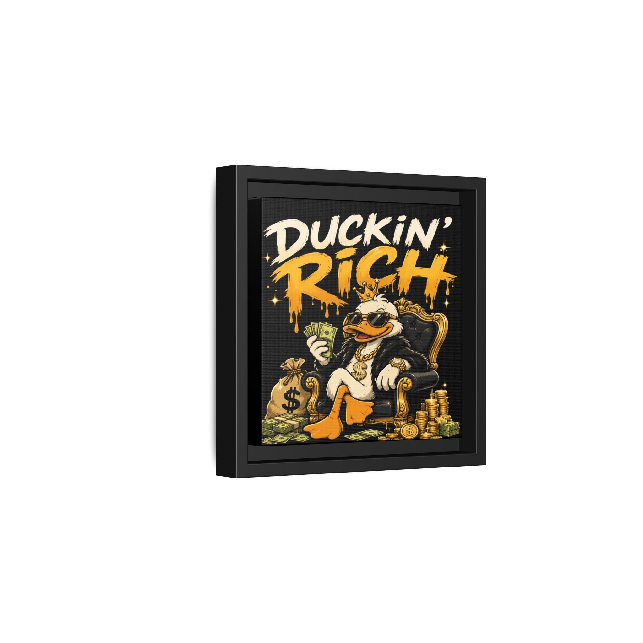 Duckin' Rich Framed Canvas Art