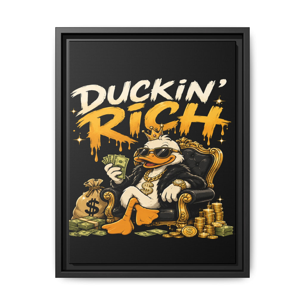 Duckin' Rich Framed Canvas Art