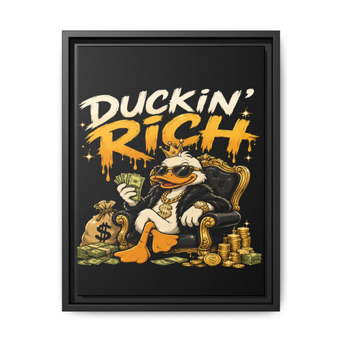 Duckin' Rich Framed Canvas Art