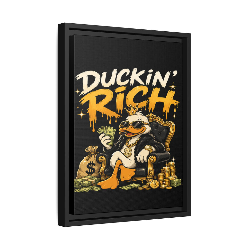 Duckin' Rich Framed Canvas Art