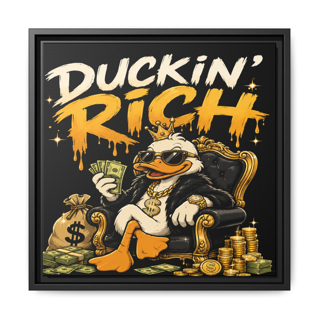 Duckin' Rich Framed Canvas Art